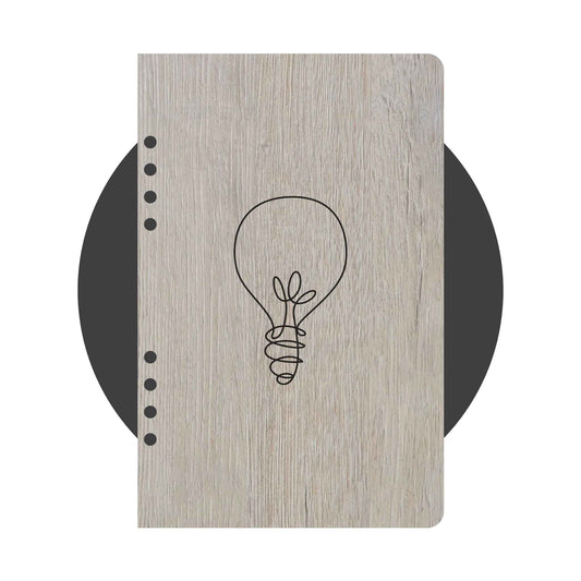 Cuaderno en madera - Bombilla